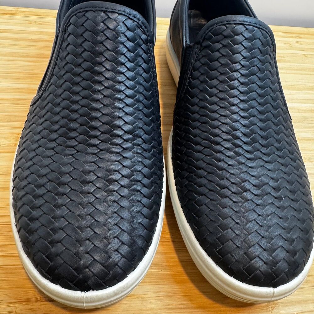 ECCO Soft 7 Woven Slip-On Sneakers Black Leather EU 39 US 8-8.5 Comfort - Picture 6 of 16